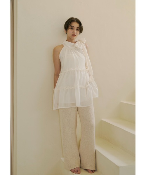 セール】sheer check flare top（Tシャツ/カットソー）｜NOTREemor