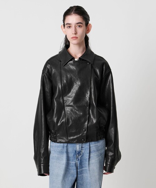 AEWEN MATOPH(イウエン マトフ)の「<AEWEN MATOPH>リブカラーレザーブルゾン(ブルゾン・レディース・ブラック・36/38)」の8枚目の写真