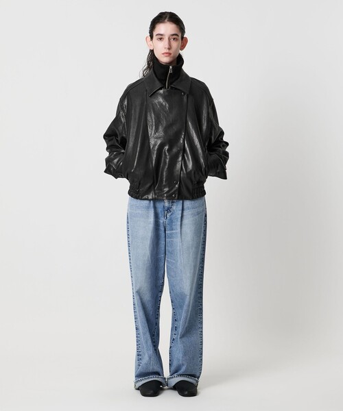 AEWEN MATOPH(イウエン マトフ)の「<AEWEN MATOPH>リブカラーレザーブルゾン(ブルゾン・レディース・ブラック・36/38)」の9枚目の写真