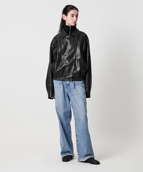 AEWEN MATOPH(イウエン マトフ)の「<AEWEN MATOPH>リブカラーレザーブルゾン(ブルゾン・レディース・ブラック・36/38)」の10枚目の写真