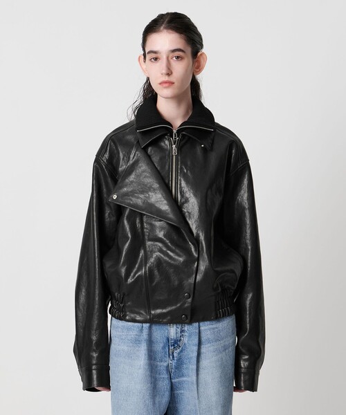 AEWEN MATOPH(イウエン マトフ)の「<AEWEN MATOPH>リブカラーレザーブルゾン(ブルゾン・レディース・ブラック・36/38)」の11枚目の写真