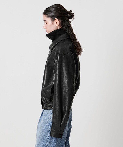 AEWEN MATOPH(イウエン マトフ)の「<AEWEN MATOPH>リブカラーレザーブルゾン(ブルゾン・レディース・ブラック・36/38)」の12枚目の写真
