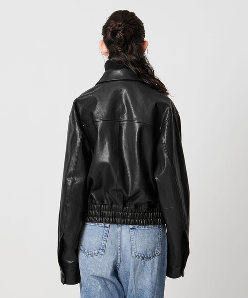 AEWEN MATOPH(イウエン マトフ)の「<AEWEN MATOPH>リブカラーレザーブルゾン(ブルゾン・レディース・ブラック・36/38)」の13枚目の写真