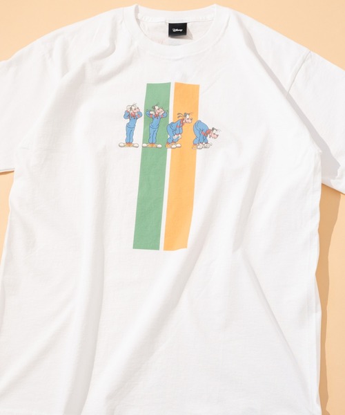 Disney】レトロ「グーフィー」プリント/半袖Tシャツ/ディズニー