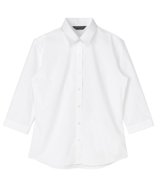 TOKYO SHIRTS(トウキョウシャツ)の「【透け防止】 形態安定ノーアイロン レギュラー 7分袖ビジネスワイシャツ(ビジネスシャツ・レディース・ホワイト・S/M/L/LL/XL)」の1枚目の写真