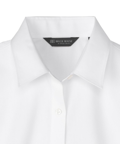 TOKYO SHIRTS(トウキョウシャツ)の「【透け防止】 形態安定ノーアイロン レギュラー 7分袖ビジネスワイシャツ(ビジネスシャツ・レディース・ホワイト・S/M/L/LL/XL)」の3枚目の写真