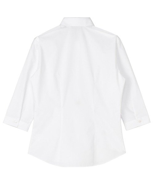 TOKYO SHIRTS(トウキョウシャツ)の「【透け防止】 形態安定ノーアイロン レギュラー 7分袖ビジネスワイシャツ(ビジネスシャツ・レディース・ホワイト・S/M/L/LL/XL)」の2枚目の写真
