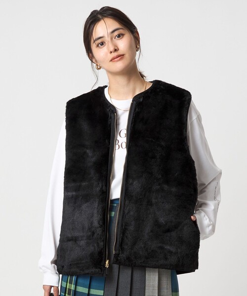 【別注】〈Barbour〉キルティング×フェイクファー リバーシブルベスト 別注】＜Barbour＞キルティング×フェイクファー リバーシブル ベスト