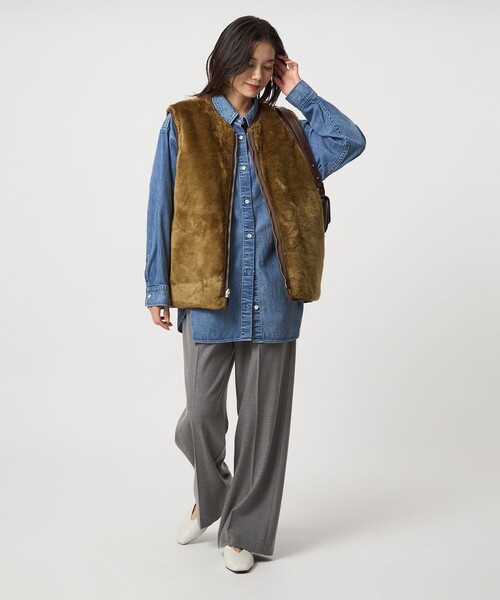 別注】＜Barbour＞コーデュロイ×フェイクファー リバーシブル