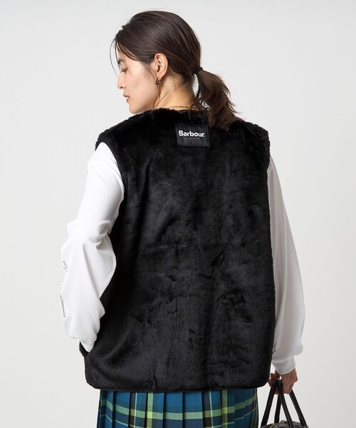 別注】＜Barbour＞コーデュロイ×フェイクファー リバーシブル