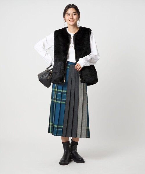 別注】＜Barbour＞コーデュロイ×フェイクファー リバーシブル