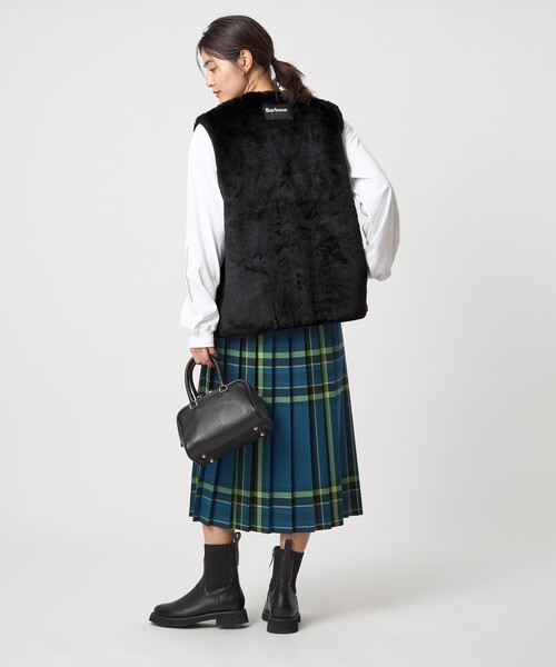 別注】＜Barbour＞コーデュロイ×フェイクファー リバーシブル