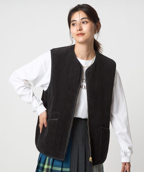 別注】＜Barbour＞コーデュロイ×フェイクファー リバーシブル