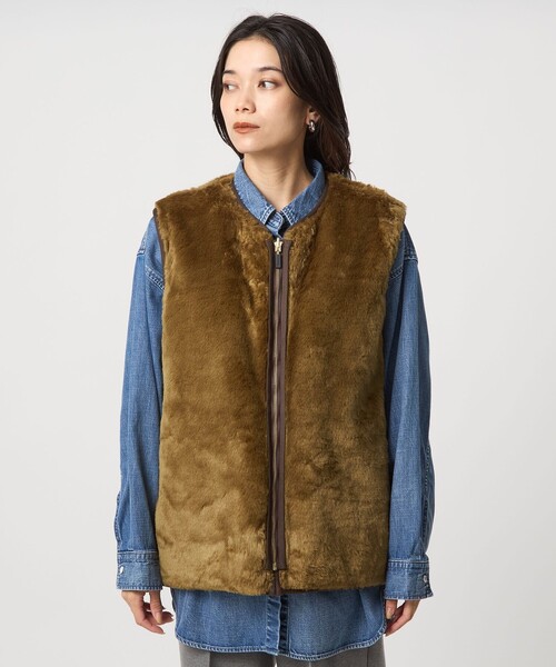 グリーンレーベル別注Barbourキルティング×フェイクファー リバーシブル 美品！別注Barbourキルティング×フェイクファー リバーシブル