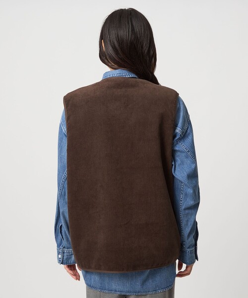 別注】＜Barbour＞コーデュロイ×フェイクファー リバーシブル ベスト