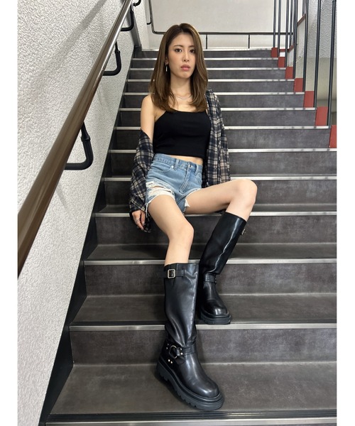 EGOIST（エゴイスト）の「チェック柄シアーオーバーシャツ（シャツ/ブラウス・レディース・ネイビー/ベージュ・FREE）」の16枚目の写真