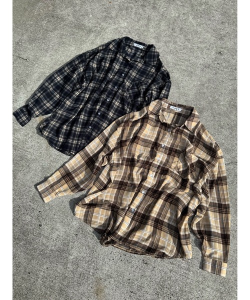 EGOIST（エゴイスト）の「チェック柄シアーオーバーシャツ（シャツ/ブラウス・レディース・ネイビー/ベージュ・FREE）」の20枚目の写真