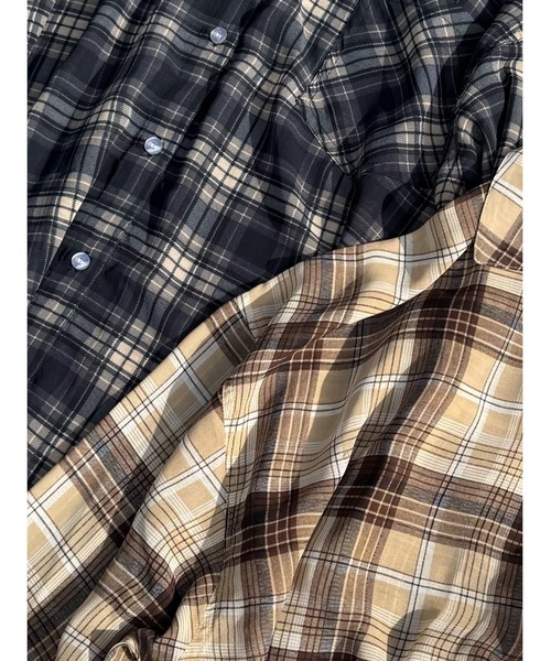 EGOIST（エゴイスト）の「チェック柄シアーオーバーシャツ（シャツ/ブラウス・レディース・ネイビー/ベージュ・FREE）」の21枚目の写真
