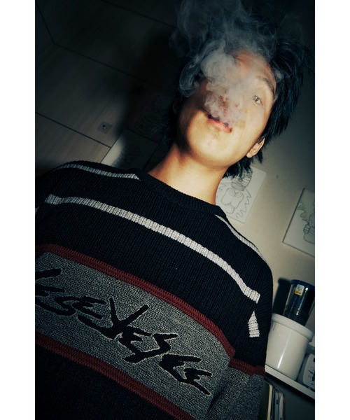TENGA(テンガ)の「Tenga x Y.E.S Stripe Knit Pullover Black(ニット/セーター・メンズ・ブラック・X-LARGE/LARGE/MEDIUM)」の4枚目の写真