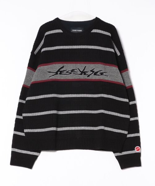 TENGA(テンガ)の「Tenga x Y.E.S Stripe Knit Pullover Black(ニット/セーター・メンズ・ブラック・X-LARGE/LARGE/MEDIUM)」の3枚目の写真