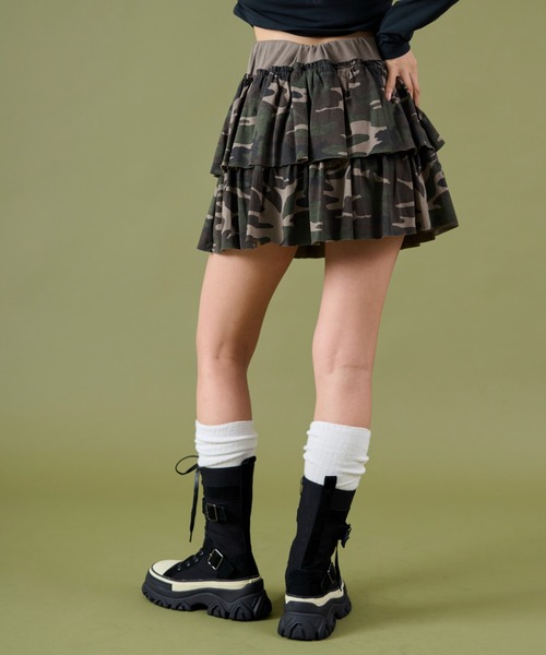 dispark(ディスパーク)の「DISPARK/カモフラティアードミニスカパン(スカート・レディース・カーキ・FREE)」の8枚目の写真