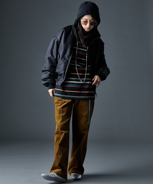 GEVS.（ジェイヴィス）の「フェイクファーカラーMA-1ブルゾン＜大きいサイズ有＞GEVS.（ブルゾン・レディース・ブラック/カーキ・5L/4L/3L/LL/L/M）」の13枚目の写真