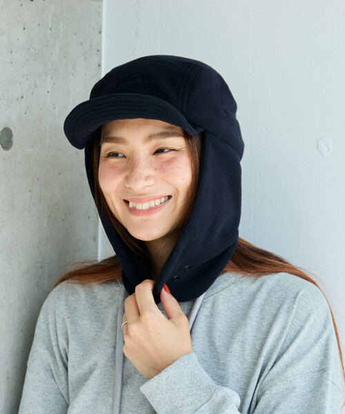 NANGA(ナンガ)の「NANGA × FREAK'S STORE/ナンガ × フリークスストア 別注 POLARTEC EAR FLAP CAP ポーラテックイヤーフラップキャップ(キャップ・メンズ・ブラック/ベージュ・ONE SIZE)」の9枚目の写真
