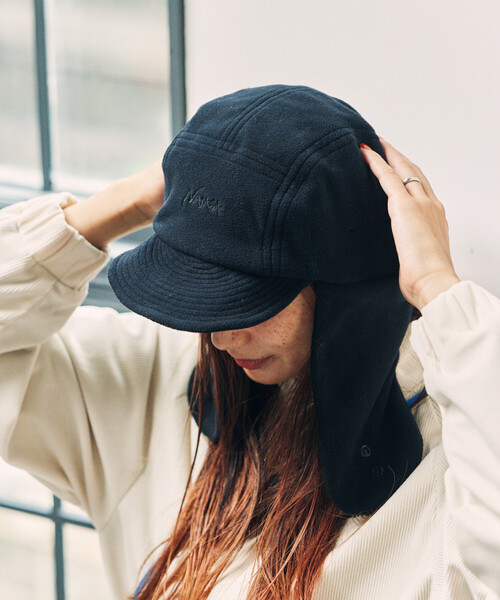 NANGA(ナンガ)の「NANGA × FREAK'S STORE/ナンガ × フリークスストア 別注 POLARTEC EAR FLAP CAP ポーラテックイヤーフラップキャップ(キャップ・メンズ・ブラック/ベージュ・ONE SIZE)」の14枚目の写真