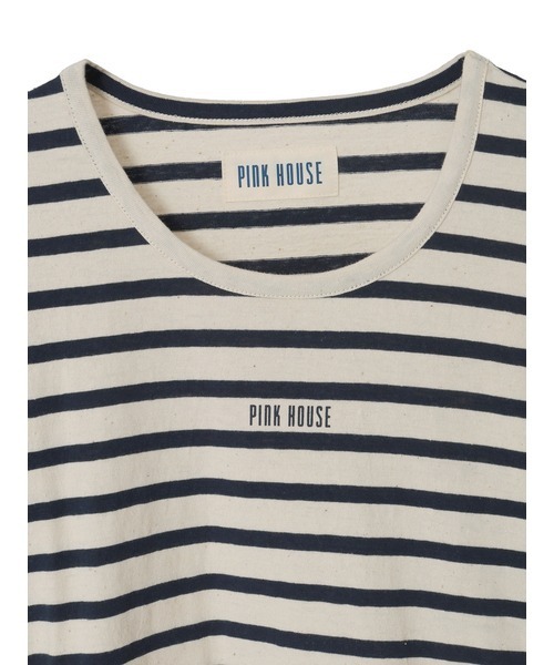 PINK HOUSE（ピンクハウス）の「ロゴプリントボーダーカットソー（Tシャツ/カットソー・レディース・ホワイト×イエロー/ホワイト×ネイビー/グレー×ホワイト/ネイビー×ホワイト・MEDIUM/LARGE）」の7枚目の写真