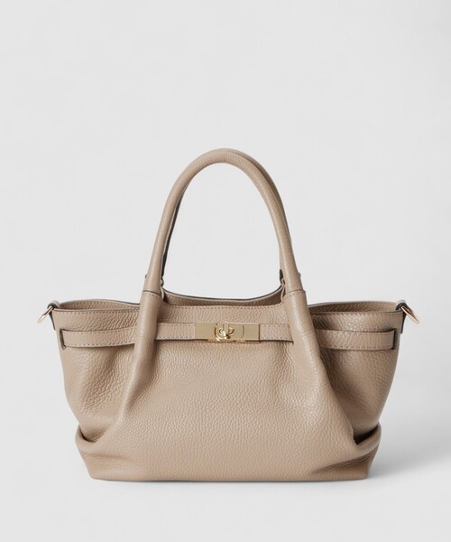 ANAYI(アナイ)の「◇ターンロック付き2WAYショルダーバッグ(ハンドバッグ・レディース・グレイッシュベージュ/モカ・FREE)」の2枚目の写真