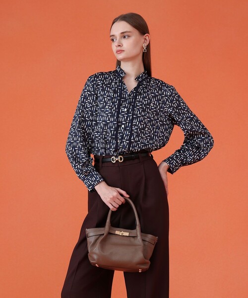 ANAYI(アナイ)の「◇ターンロック付き2WAYショルダーバッグ(ハンドバッグ・レディース・グレイッシュベージュ/モカ・FREE)」の1枚目の写真