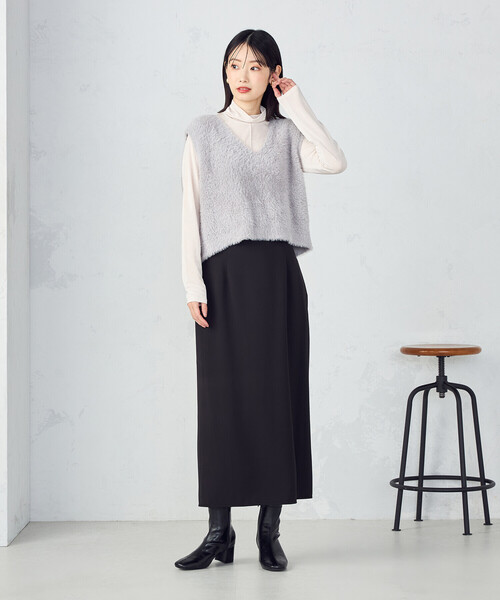 COMME CA ISM(コムサイズム)の「【ウォッシャブル】シャギー ニットベスト(ベスト・レディース・チャコール/ブルー/アイボリー/グレイッシュベージュ/サックスブルー/モカ・FREE)」の9枚目の写真