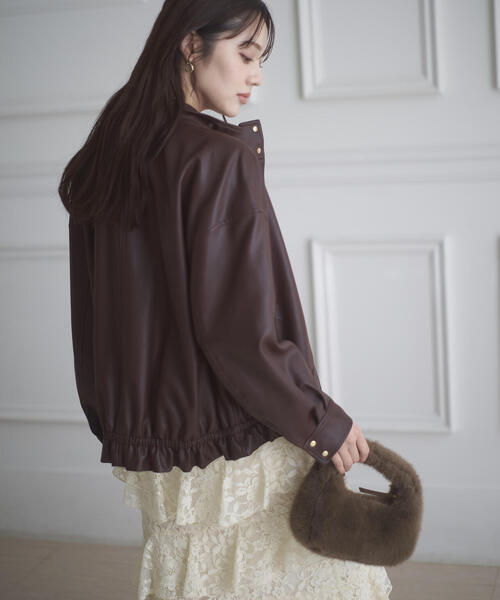 PROPORTION BODY DRESSING(プロポーションボディドレッシング)の「合皮ドロストブルゾン / 1215255906(ブルゾン・レディース・ブラック/ブラウン・MEDIUM/SMALL)」の5枚目の写真