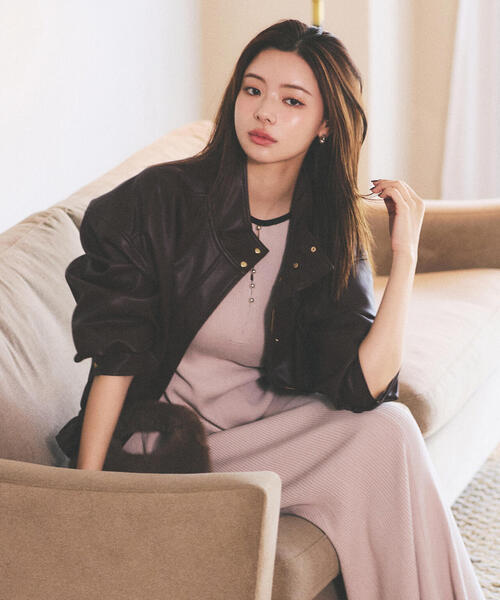 PROPORTION BODY DRESSING(プロポーションボディドレッシング)の「合皮ドロストブルゾン / 1215255906(ブルゾン・レディース・ブラック/ブラウン・MEDIUM/SMALL)」の7枚目の写真