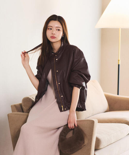 PROPORTION BODY DRESSING(プロポーションボディドレッシング)の「合皮ドロストブルゾン / 1215255906(ブルゾン・レディース・ブラック/ブラウン・MEDIUM/SMALL)」の8枚目の写真