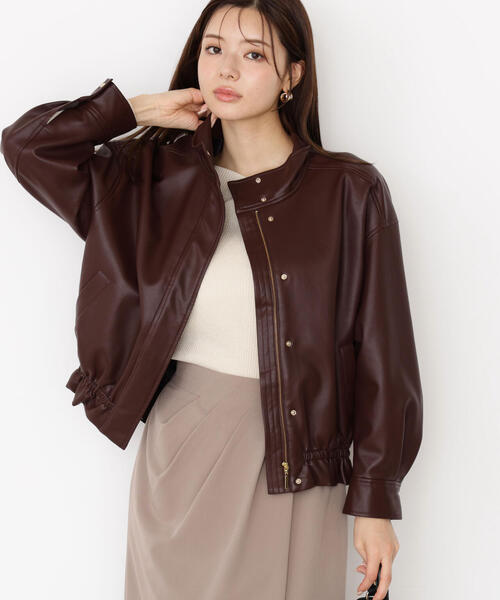 PROPORTION BODY DRESSING(プロポーションボディドレッシング)の「合皮ドロストブルゾン / 1215255906(ブルゾン・レディース・ブラック/ブラウン・MEDIUM/SMALL)」の10枚目の写真