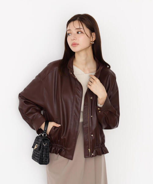 PROPORTION BODY DRESSING(プロポーションボディドレッシング)の「合皮ドロストブルゾン / 1215255906(ブルゾン・レディース・ブラック/ブラウン・MEDIUM/SMALL)」の14枚目の写真