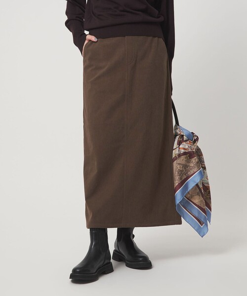 green label relaxing（グリーンレーベルリラクシング）の「［size SHORT/TALLあり］オルマイ コール ジャージー スカート（スカート・レディース・モカ/オフホワイト/ブラック/ブラウン系・TALL/SHORT/FREE）」の4枚目の写真