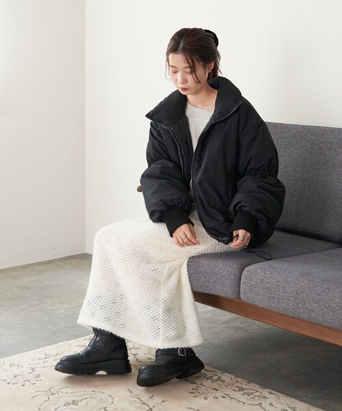 キャンディスリーブリバーシブルショートコート（ダウンジャケット