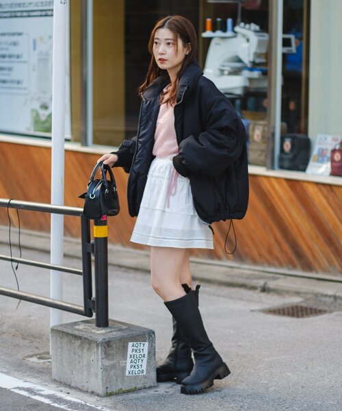 Kastane（カスタネ）の「キャンディスリーブリバーシブルショートコート（ダウンジャケット/コート・レディース・ブラック/アイボリー・FREE）」の12枚目の写真