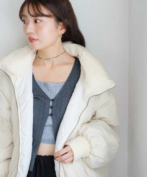 セール】キャンディスリーブリバーシブルショートコート（ダウン