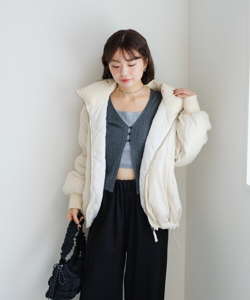 Kastane（カスタネ）の「キャンディスリーブリバーシブルショートコート（ダウンジャケット/コート・レディース・ブラック/アイボリー・FREE）」の16枚目の写真