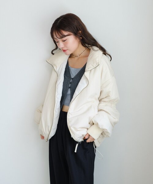 キャンディスリーブリバーシブルショートコート（ダウンジャケット