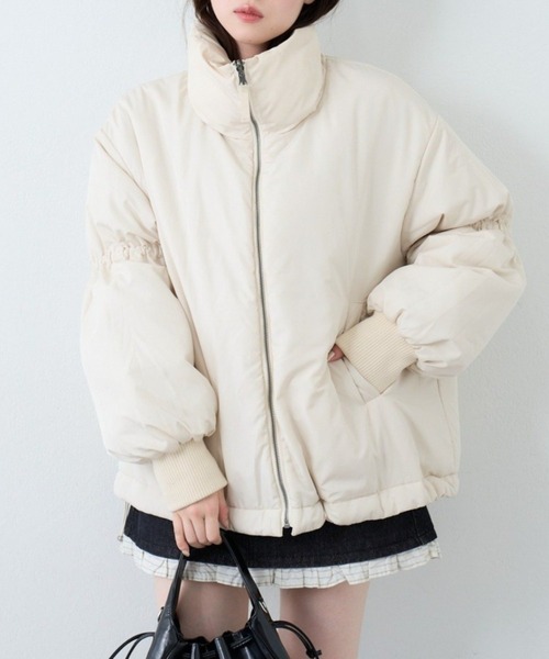 キャンディスリーブリバーシブルショートコート（ダウンジャケット