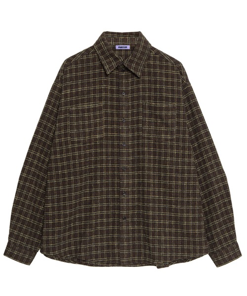 PUNYUS（プニュズ）の「チェックビッグシャツ（シャツ/ブラウス・レディース・ブラウン/ブルー/イエロー・4/3）」の2枚目の写真