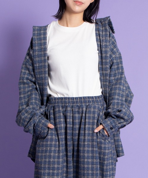 PUNYUS（プニュズ）の「チェックビッグシャツ（シャツ/ブラウス・レディース・ブラウン/ブルー/イエロー・4/3）」の6枚目の写真