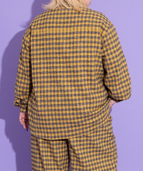 PUNYUS（プニュズ）の「チェックビッグシャツ（シャツ/ブラウス・レディース・ブラウン/ブルー/イエロー・4/3）」の11枚目の写真