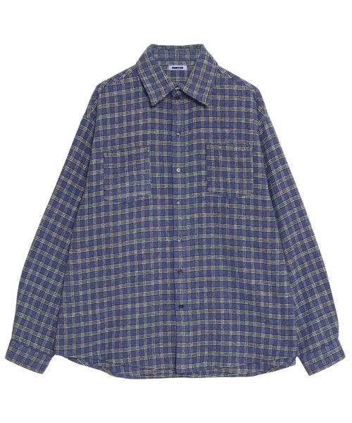 PUNYUS（プニュズ）の「チェックビッグシャツ（シャツ/ブラウス・レディース・ブラウン/ブルー/イエロー・4/3）」の14枚目の写真