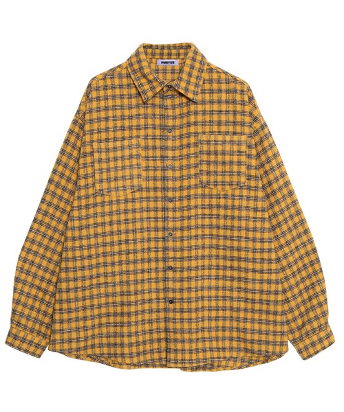 PUNYUS（プニュズ）の「チェックビッグシャツ（シャツ/ブラウス・レディース・ブラウン/ブルー/イエロー・4/3）」の15枚目の写真