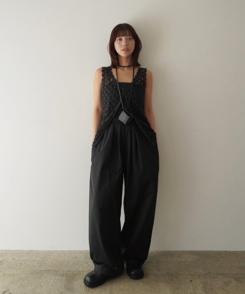 anuke（アンヌーク）の「Lace Sleeveless Tops（Tシャツ/カットソー・レディース・ホワイト/ブラック・FREE）」の3枚目の写真